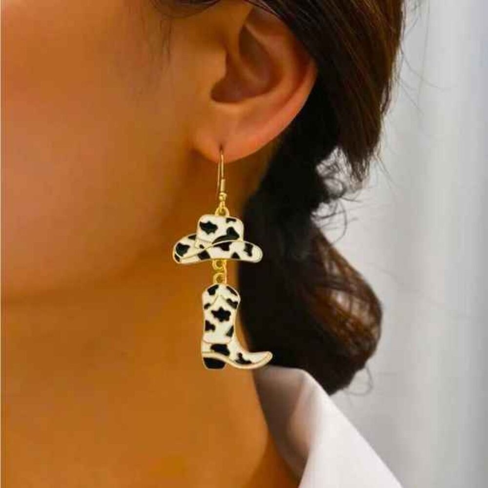 Cow Print Cowgirl earrings